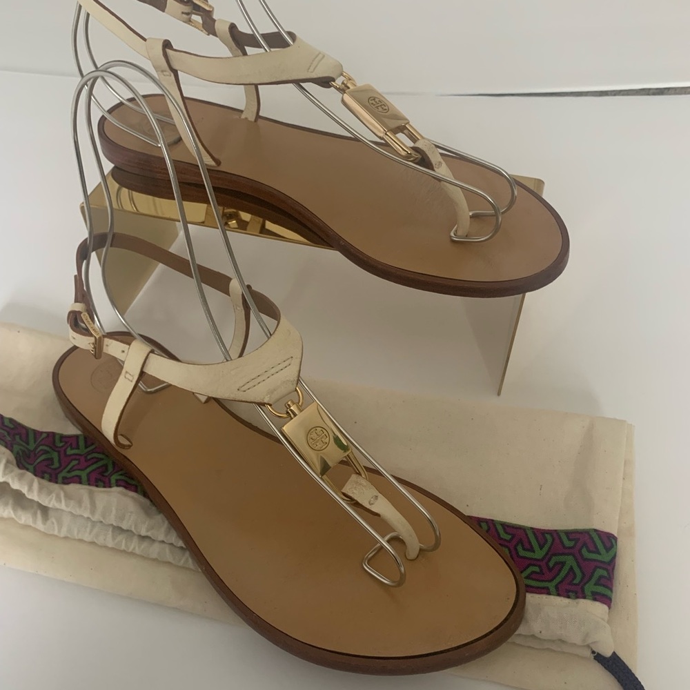 Tory Burch Sandals with gold accent.